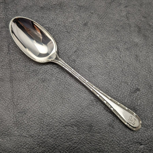 1887 British antique sterling silver teaspoon set of 12 and tongs